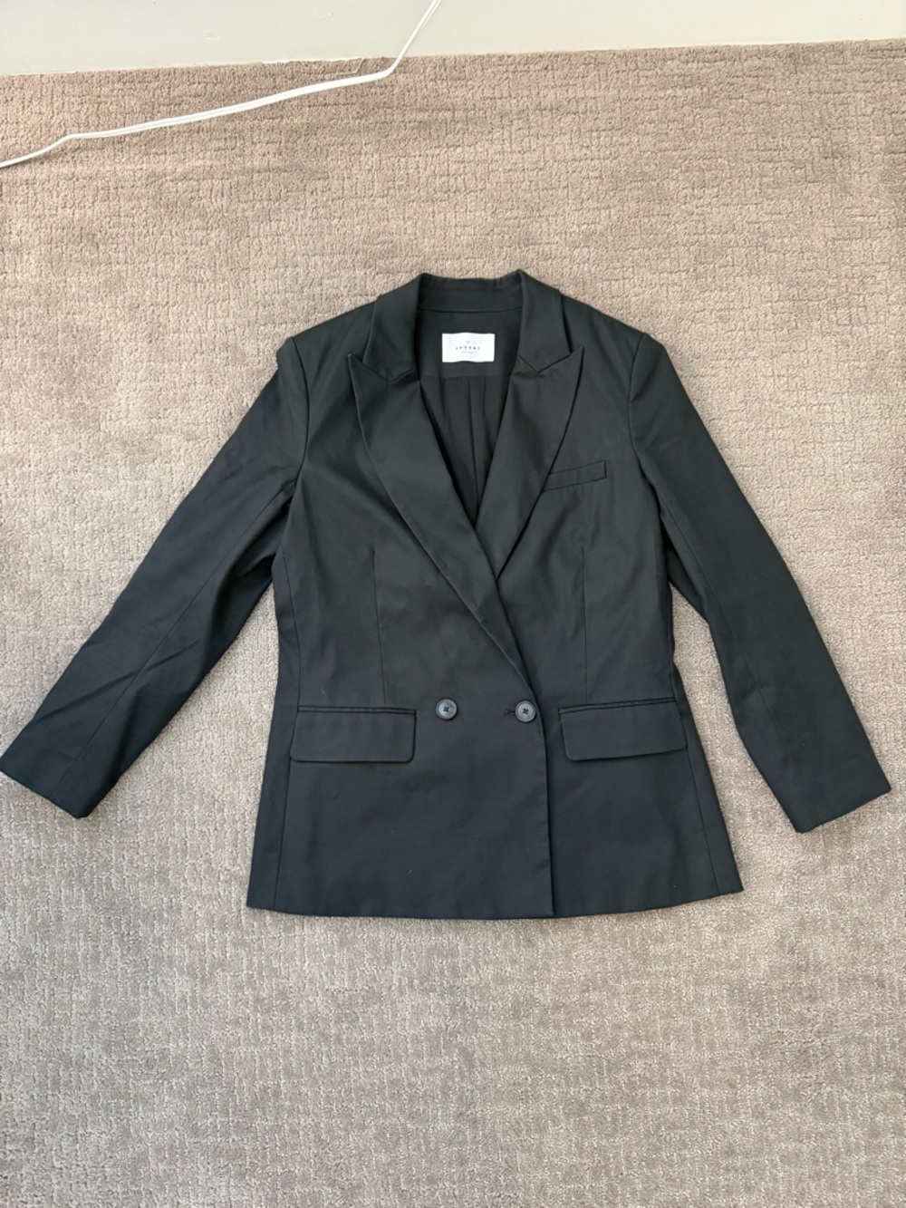 Argent Black Double-Breasted Blazer, Size 12